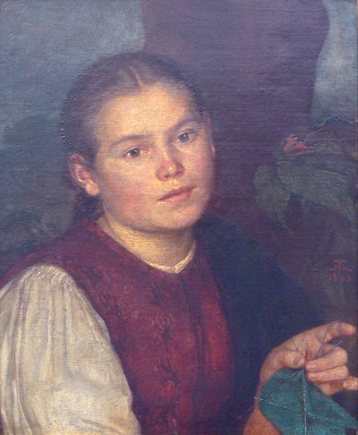 Retrato da irmã Agathen de Hans Thoma